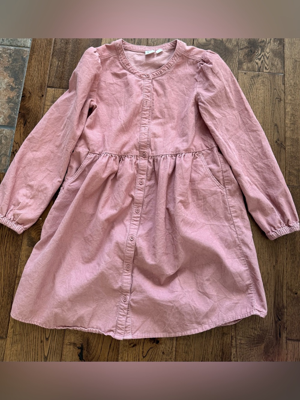 GAP Girls Dusty Pink Button-Front Casual Dress